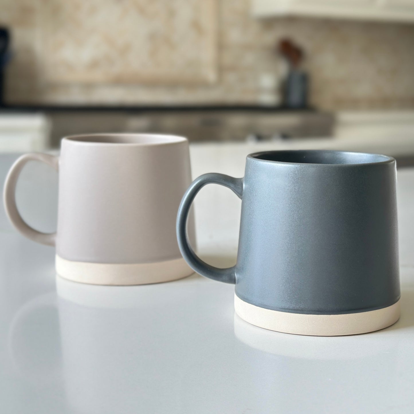 Stoneware Ceramic Coffee Mugs Set - 16 oz
