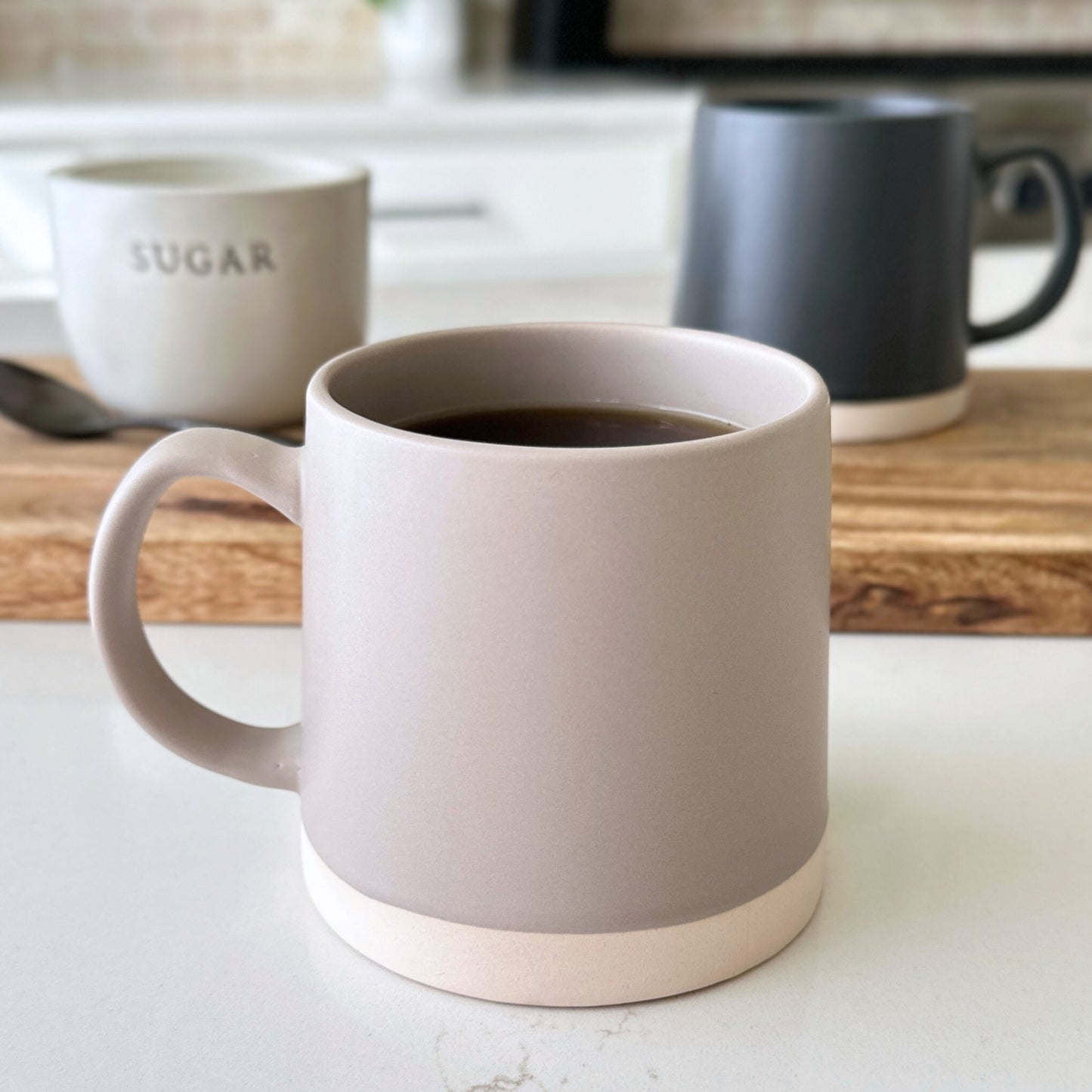 Stoneware Ceramic Coffee Mugs Set - 16 oz